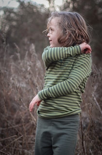 BIRKHOLM Stribede Rib Leggings Oliven Grøn & Salvie Grøn